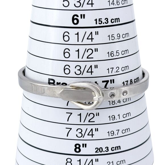 Vintage Sterling Silver 925 27.7 Grams Belt Buckle Bangle Bracelet 6.5"-7" - Picture 6 of 10